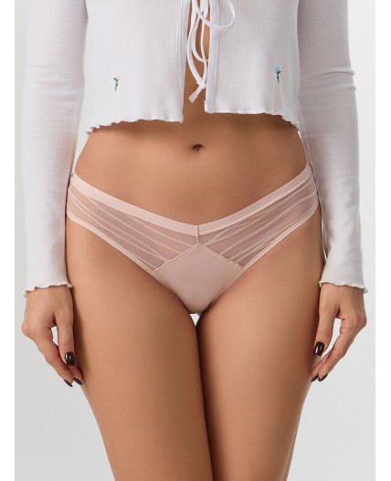 Трусы полоска на бежевом