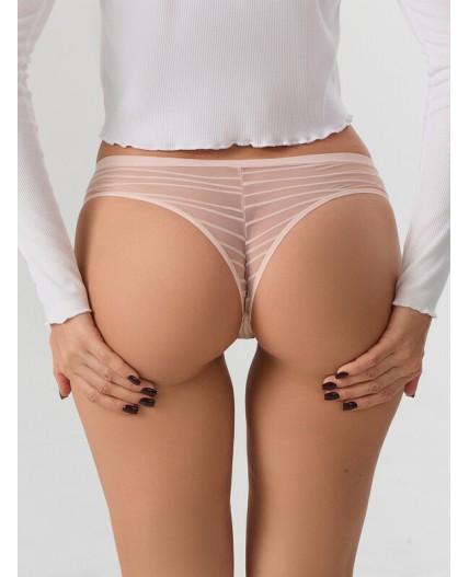 Трусы полоска на бежевом