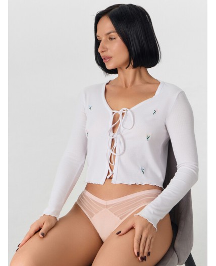 Трусы полоска на бежевом