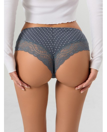 Трусы мелкий узор на сером