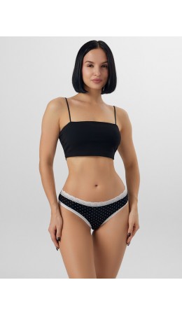 Трусы горошек на черном