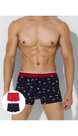 Трусы НГ набивка на т.синем +красный