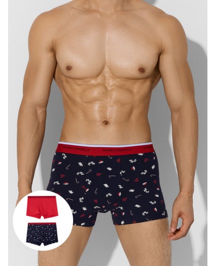 Трусы НГ набивка на т.синем +красный