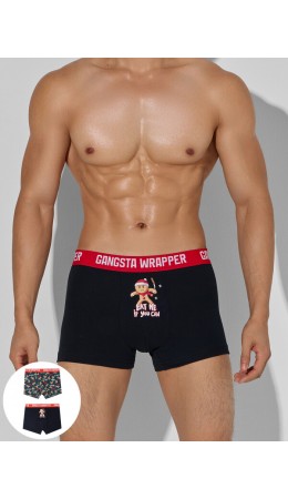 Трусы черный +пряники на т.изумрудном