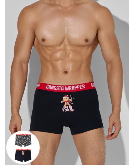 Трусы черный +пряники на т.изумрудном