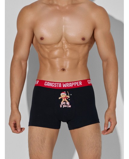 Трусы черный +пряники на т.изумрудном