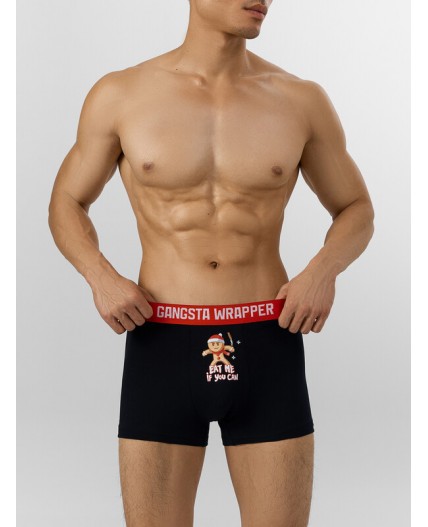 Трусы черный +пряники на т.изумрудном