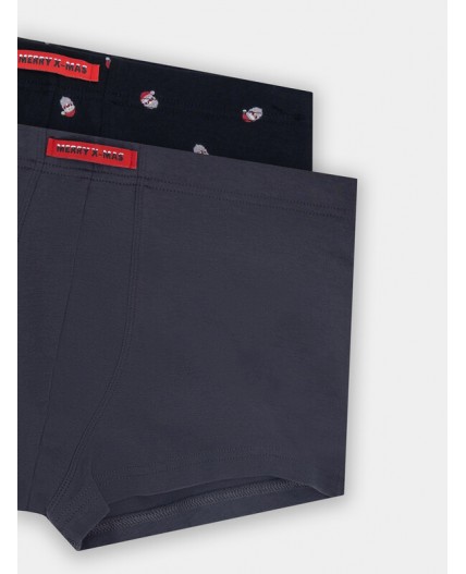 Трусы мелкая набивка на черном +т.серый