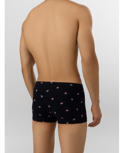 Трусы мелкая набивка на черном +т.серый