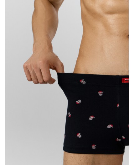 Трусы мелкая набивка на черном +т.серый