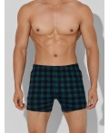 Трусы черная клетка на зеленом