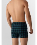 Трусы черная клетка на зеленом