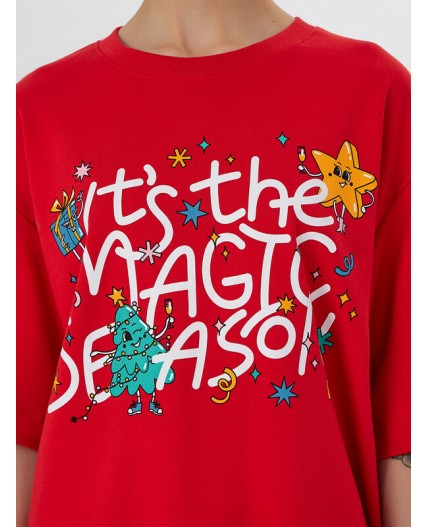 Футболка алый закат +печать1