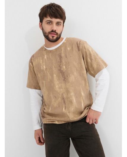 Футболка песочный tie dye