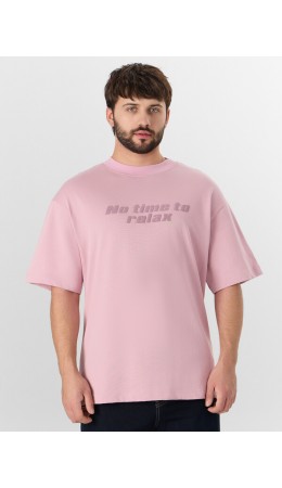 Футболка пыльный розовый +печать