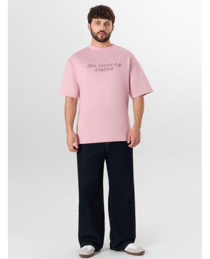 Футболка пыльный розовый +печать