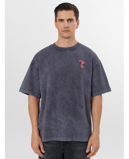 Футболка ACID WASH графит +печать