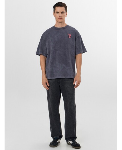 Футболка ACID WASH графит +печать