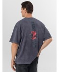 Футболка ACID WASH графит +печать