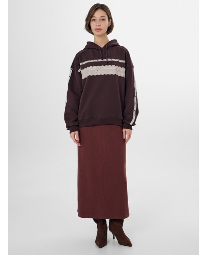 Худи коричневый +печать