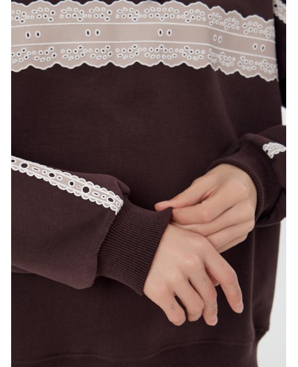 Худи коричневый +печать