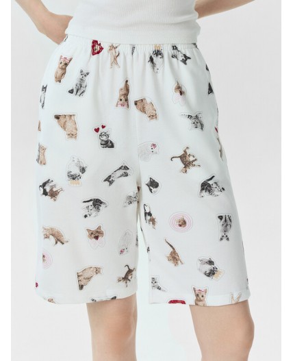 Шорты котики на белом