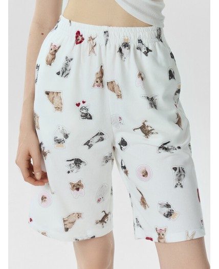 Шорты котики на белом