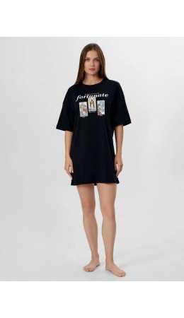 Туника черный +печать1