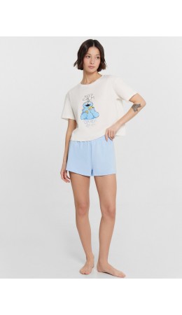 Комплект св.молочный +голубой +печать