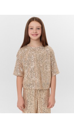 Блузка золотистые пайетки