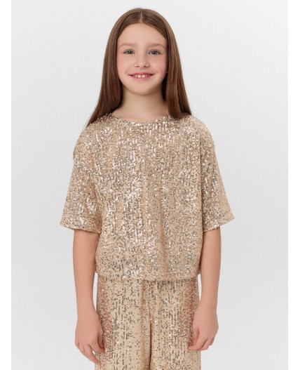 Блузка золотистые пайетки
