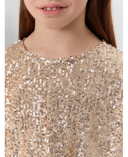 Блузка золотистые пайетки