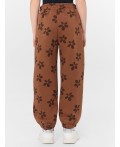 Брюки цветочки на коричневом