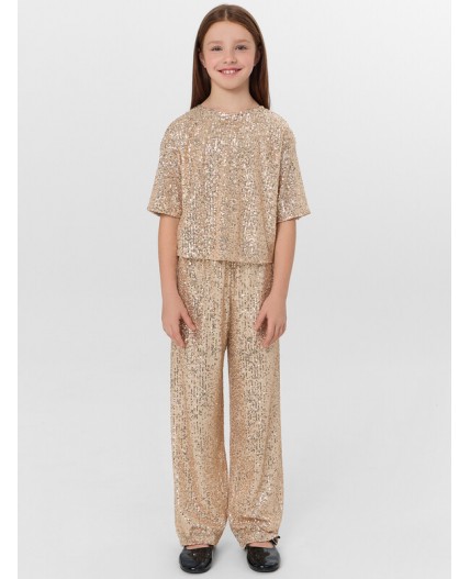 Брюки золотистые пайетки