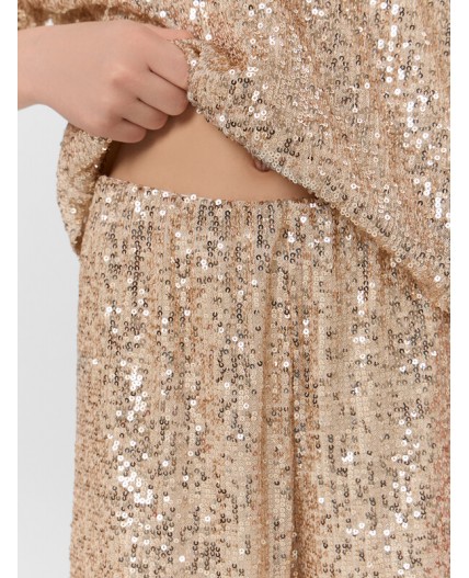 Брюки золотистые пайетки