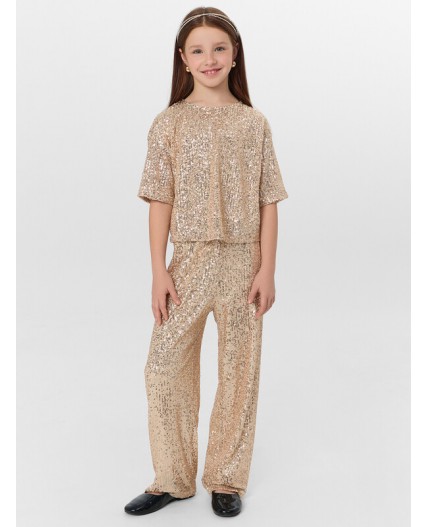 Брюки золотистые пайетки