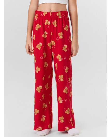 Брюки НГ медвежата на красном