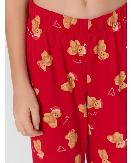 Брюки НГ медвежата на красном