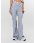 Брюки серый меланж +печать