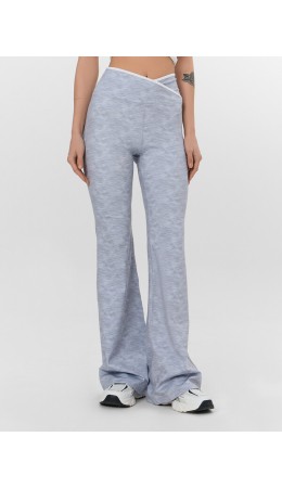 Брюки серый меланж +печать