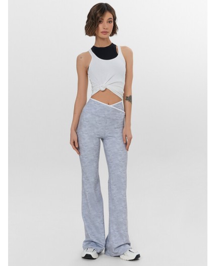 Брюки серый меланж +печать