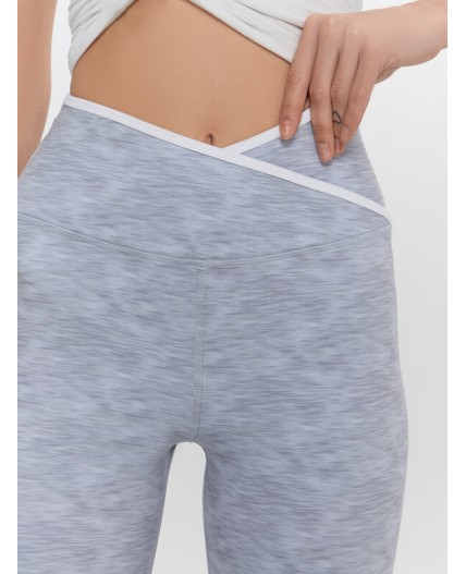 Брюки серый меланж +печать