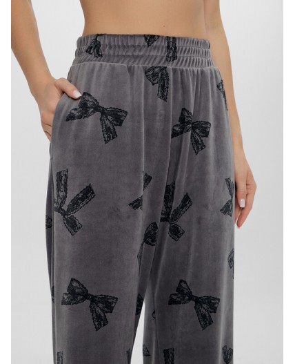 Брюки бантики на сером