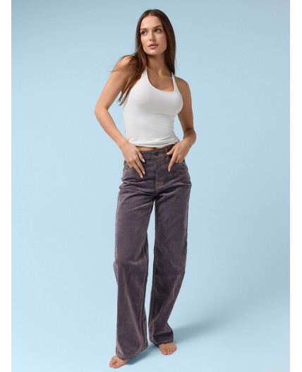 Джинсы пыльный розовый