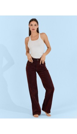 Джинсы темная терракота