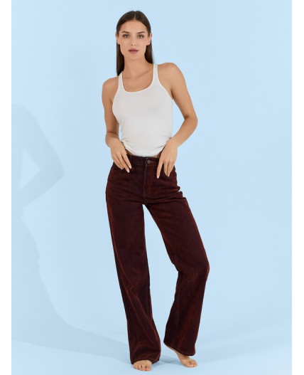 Джинсы темная терракота