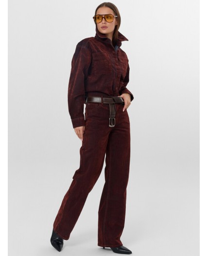 Джинсы темная терракота