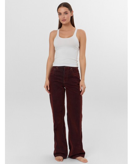 Джинсы темная терракота