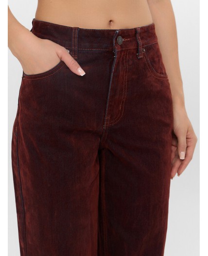 Джинсы темная терракота