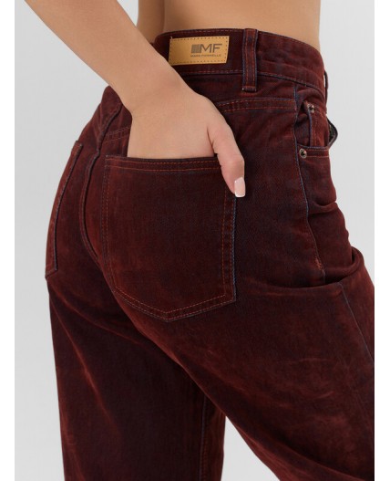 Джинсы темная терракота